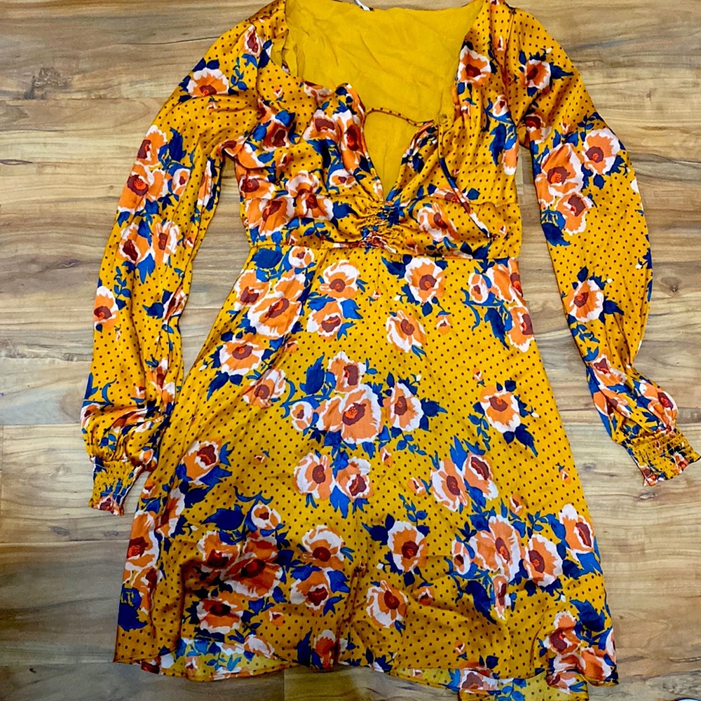 Free People Size 4 Long Sleeve V Neck Dress